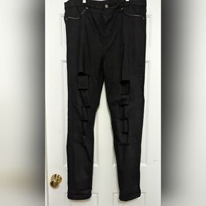 Women's Black Distressed Jeans